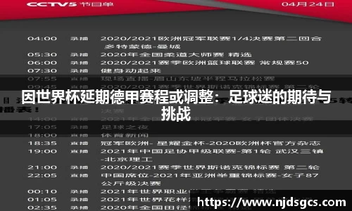 因世界杯延期德甲赛程或调整：足球迷的期待与挑战